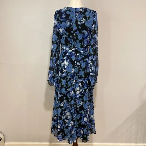 Lulu’s Impressive Charm Black Multi Floral Print Long Sleeve Midi Dress - Picture 8 of 9